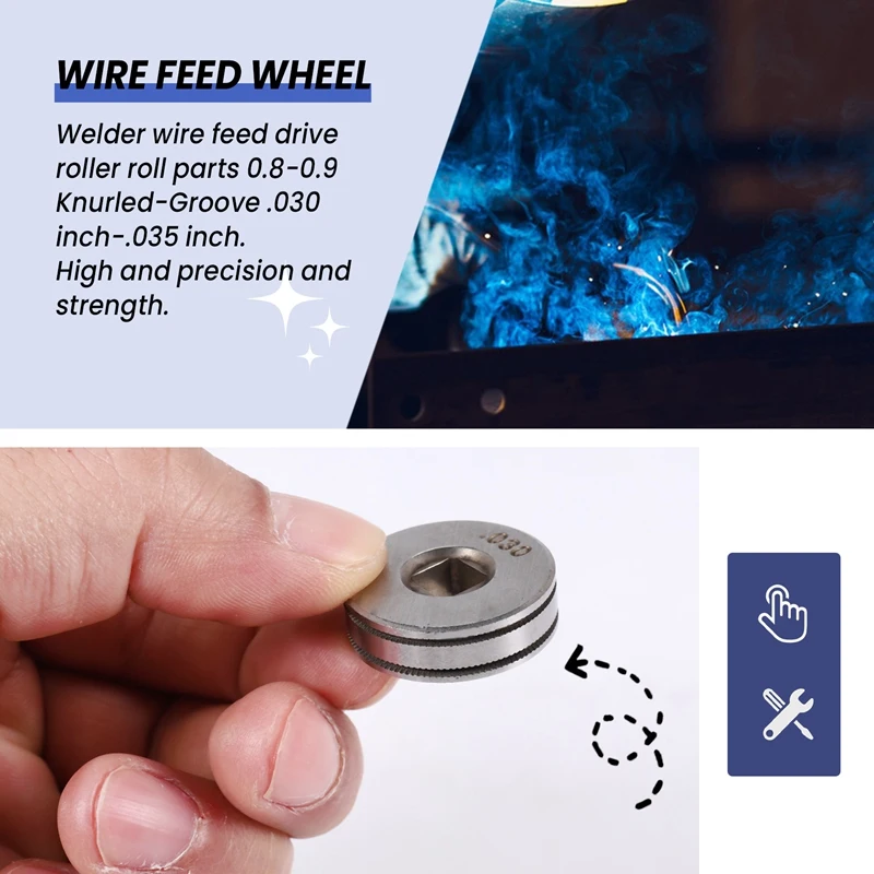 Комплект роликовых колес приводного ролика подачи проволоки Mig, диаметр 25 мм, 0,8-0,9 мм/0,30 дюйма,035 дюйма
Комплект роликовых колес приводного ролика подачи проволоки Mig, диаметр 25 мм, 0,8-0,9 мм/0,30 дюйма,035 дюйма
