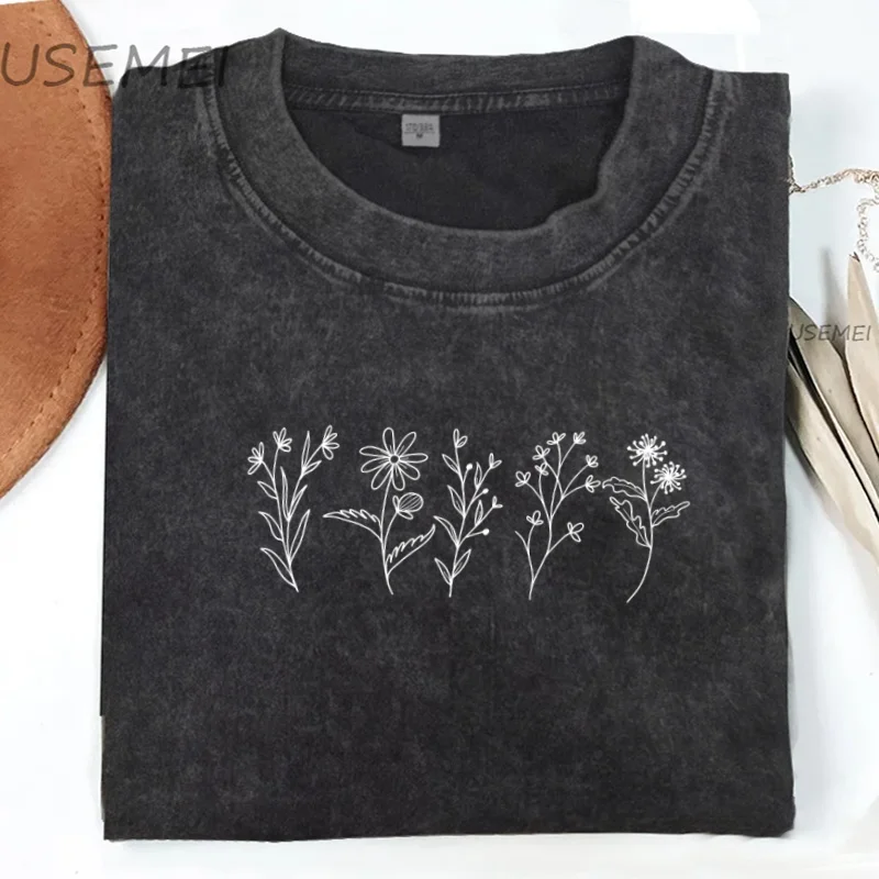 Wildflower T Shirt Floral Cottagecore Flower T-Shirt Nature Wild Flower Tshirt Casual Cotton Short Sleeve Acid Wash Tshirts Tops
Wildflower T Shirt Floral Cottagecore Flower T-Shirt Nature Wild Flower Tshirt Casual Cotton Short Sleeve Acid Wash Tshirts Tops