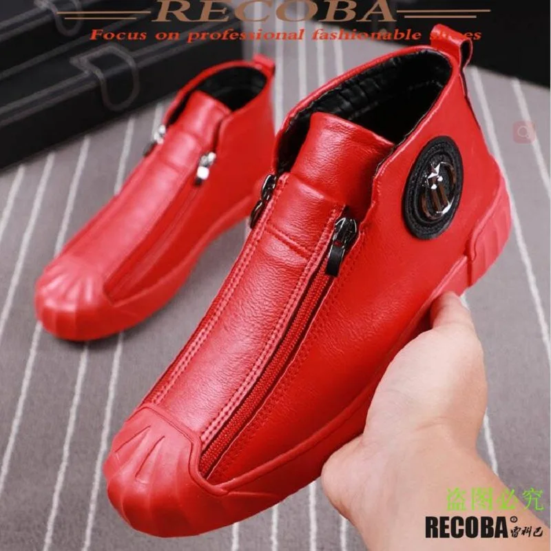 Men's high-top zipper casual shoes with black flat plat form winter fleece boots Zapatos Hombre A10
Men's high-top zipper casual shoes with black flat plat form winter fleece boots Zapatos Hombre A10