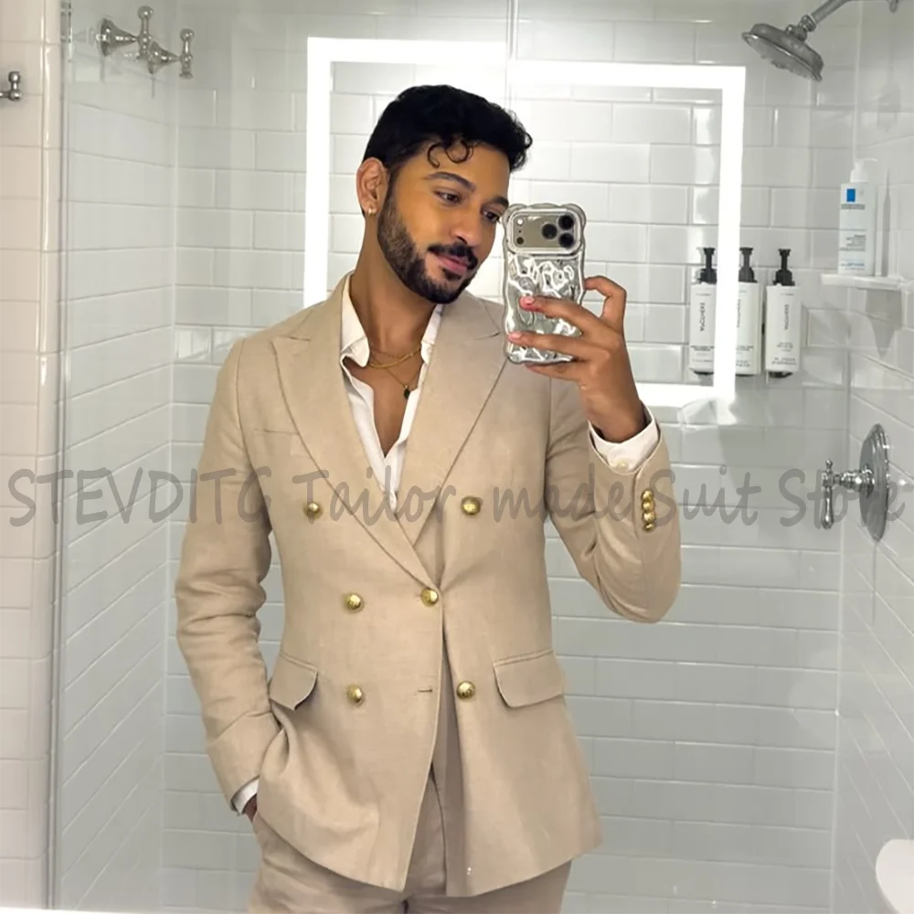 Classic Double Breasted Men‘s Suit Set Tailored Peak Lapel Blazer Pants 2 Pieces Formal Business Party Wedding Tuxedo Slim Fit
Classic Double Breasted Men‘s Suit Set Tailored Peak Lapel Blazer Pants 2 Pieces Formal Business Party Wedding Tuxedo Slim Fit