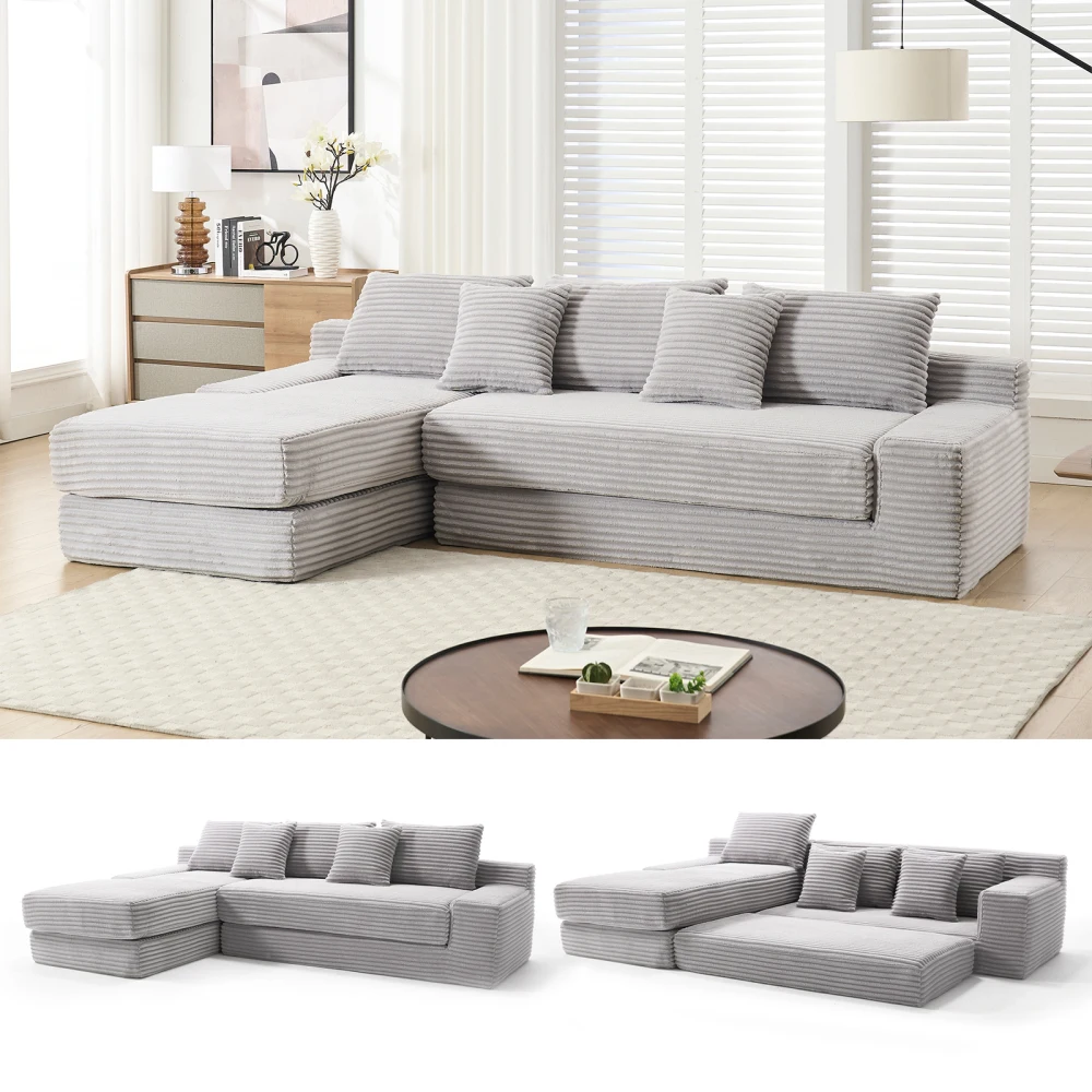 L-Shaped Sectional Couches for Living Room with Memory Foam & Steel Frame - No Assembly Convertible Sofa Bed,Modular Couch
L-Shaped Sectional Couches for Living Room with Memory Foam & Steel Frame - No Assembly Convertible Sofa Bed,Modular Couch