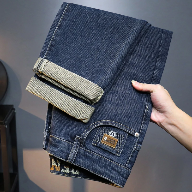 Men's Denim Pants Casual Long Straight Stretch Jeans Autumn Winter Classic Belted Jeans Korean Fashion Blue Black Jean Trousers
Men's Denim Pants Casual Long Straight Stretch Jeans Autumn Winter Classic Belted Jeans Korean Fashion Blue Black Jean Trousers