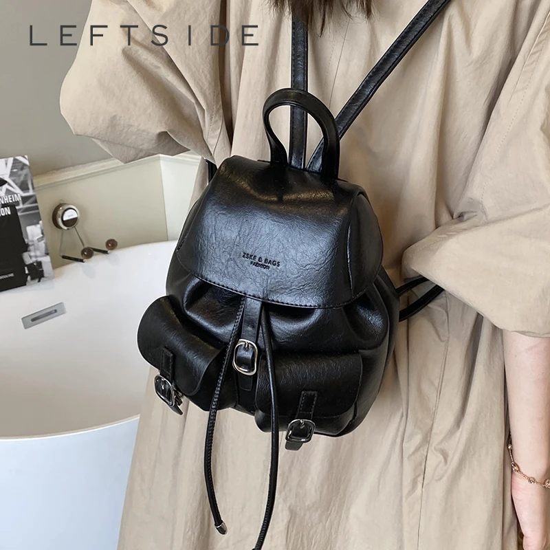 LEFTSIDE Women Small Pu Leather Double Pockets Backpacks 2025 New Fashion Luxury Designer Female Backpack Student School Bag
LEFTSIDE Women Small Pu Leather Double Pockets Backpacks 2025 New Fashion Luxury Designer Female Backpack Student School Bag