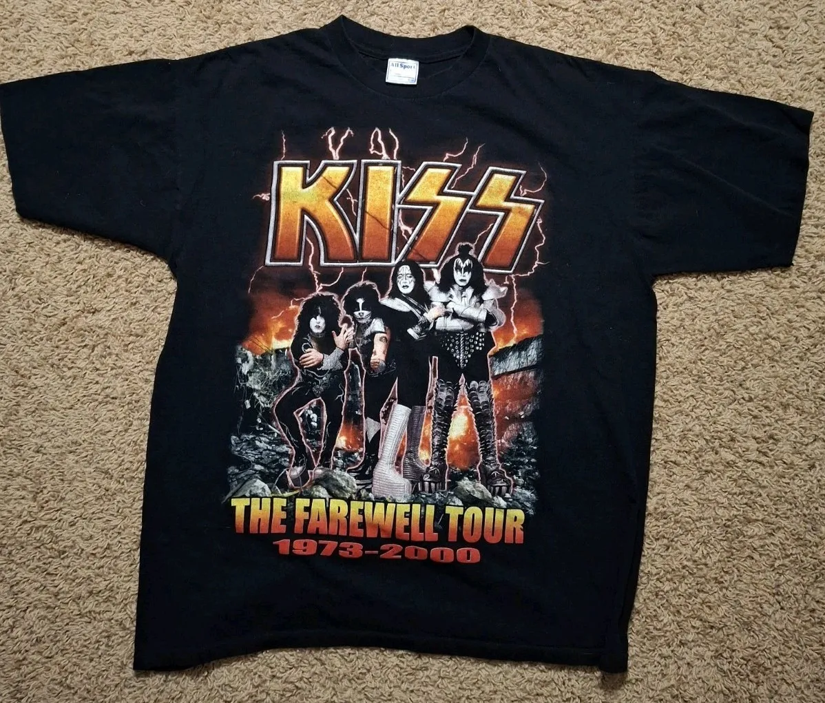 Vintage Kiss Band T Shirt Men Size XL The Farewell Tour Concert Music 1973-2000 Funny T-Shirt For Men Designer Clothes Men
Vintage Kiss Band T Shirt Men Size XL The Farewell Tour Concert Music 1973-2000 Funny T-Shirt For Men Designer Clothes Men