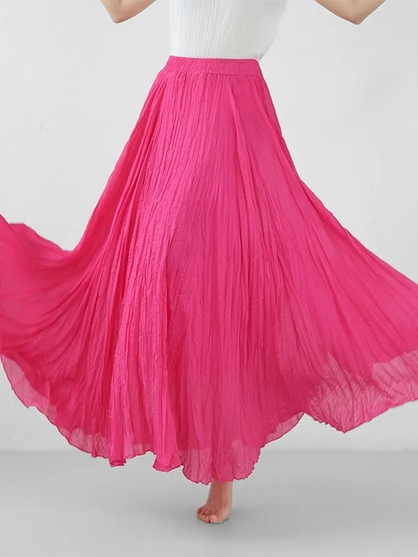 Summer Cotton Linen A-Line Skirt Women's plus Size Elastic Waist Slimming Long Skirt Casual High Waist Pleated Maxi Skirt
Summer Cotton Linen A-Line Skirt Women's plus Size Elastic Waist Slimming Long Skirt Casual High Waist Pleated Maxi Skirt