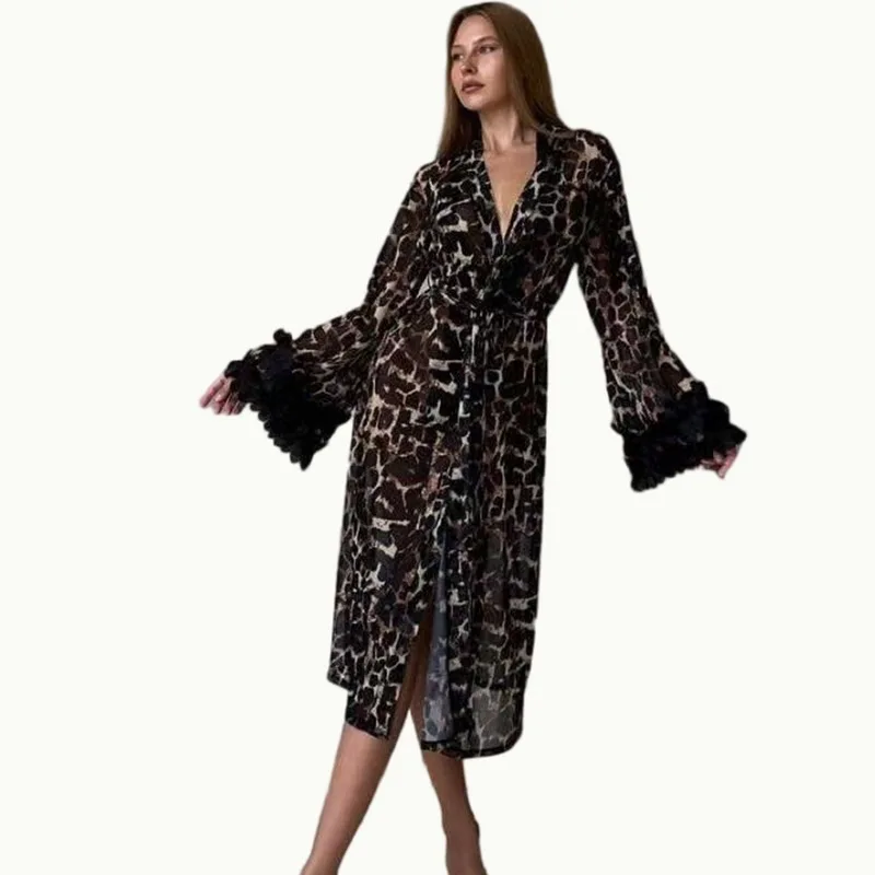 Tornova Erotic Nightgown Printed Sexy Cardigan Lounge Wear Bathrobe Leopard Print Skin Friendly Comfortable Extra Long Nightgown
Tornova Erotic Nightgown Printed Sexy Cardigan Lounge Wear Bathrobe Leopard Print Skin Friendly Comfortable Extra Long Nightgown
