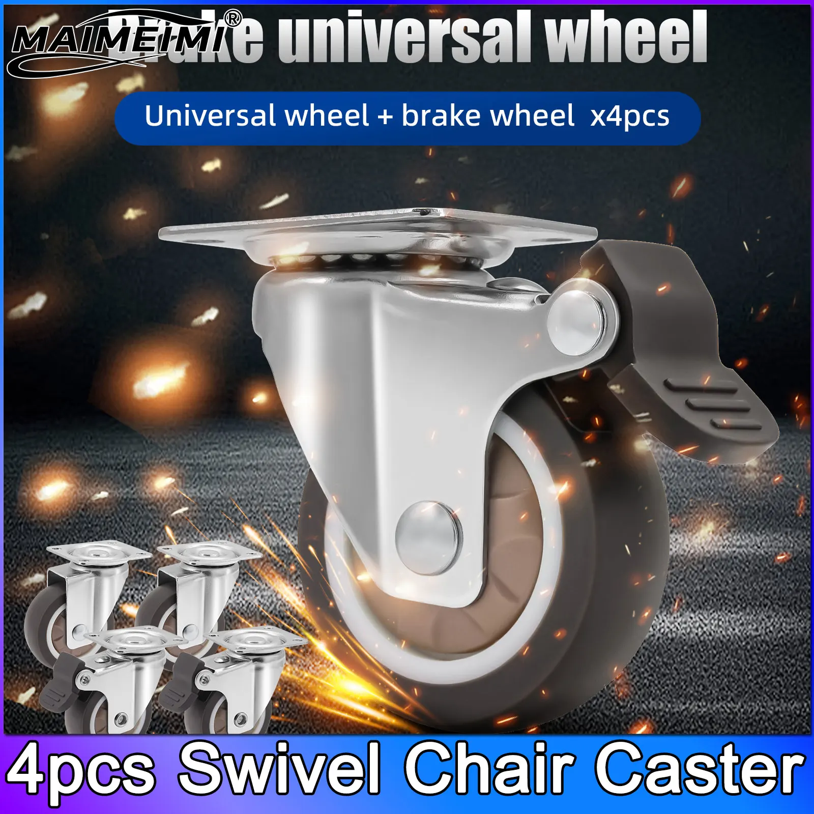 4 шт. роликовые колеса с тормозом, 2-дюймовые маленькие колеса для мебели, офисного стула, бесшумный ролик, сверхмощный поворотный механизм, легко перемещаемый
4 шт. роликовые колеса с тормозом, 2-дюймовые маленькие колеса для мебели, офисного стула, бесшумный ролик, сверхмощный поворотный механизм, легко перемещаемый