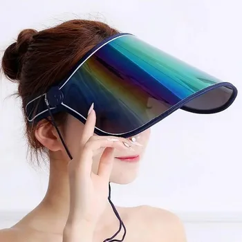 남녀공용 여름 모자, 태양 모자, 캔디 컬러, 야구 모자, PVC 플라스틱, 남성 햇빛가리개
