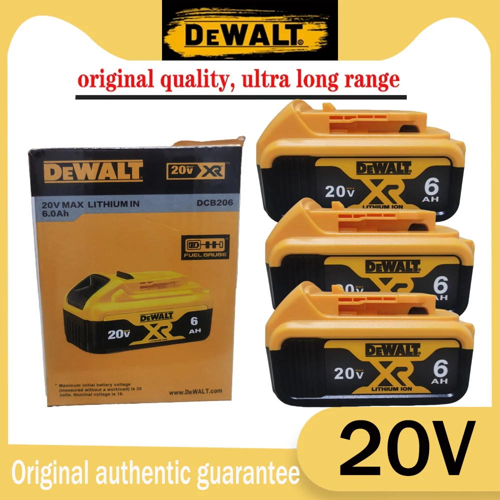 DEWALT original genuine 20V, 6AH,DCB200 battery,DEWALT power tool battery,fast charging ultra long endurance lithium-ion battery
DEWALT original genuine 20V, 6AH,DCB200 battery,DEWALT power tool battery,fast charging ultra long endurance lithium-ion battery