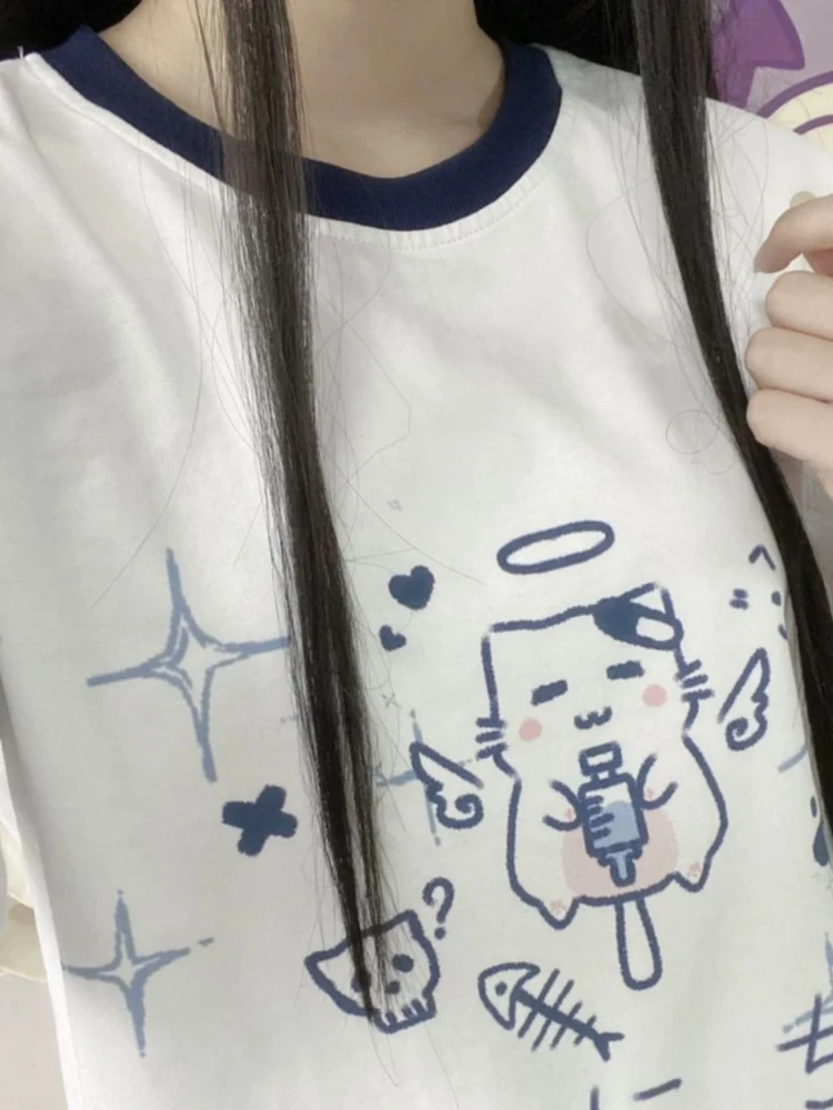 QWEEK Kawaii Cute Cartoon Print T Shirt Women 2025 Summer Fashion Japanese Harajuku Sweet Girls Soft Short Sleeve White Tees Top
QWEEK Kawaii Cute Cartoon Print T Shirt Women 2025 Summer Fashion Japanese Harajuku Sweet Girls Soft Short Sleeve White Tees Top