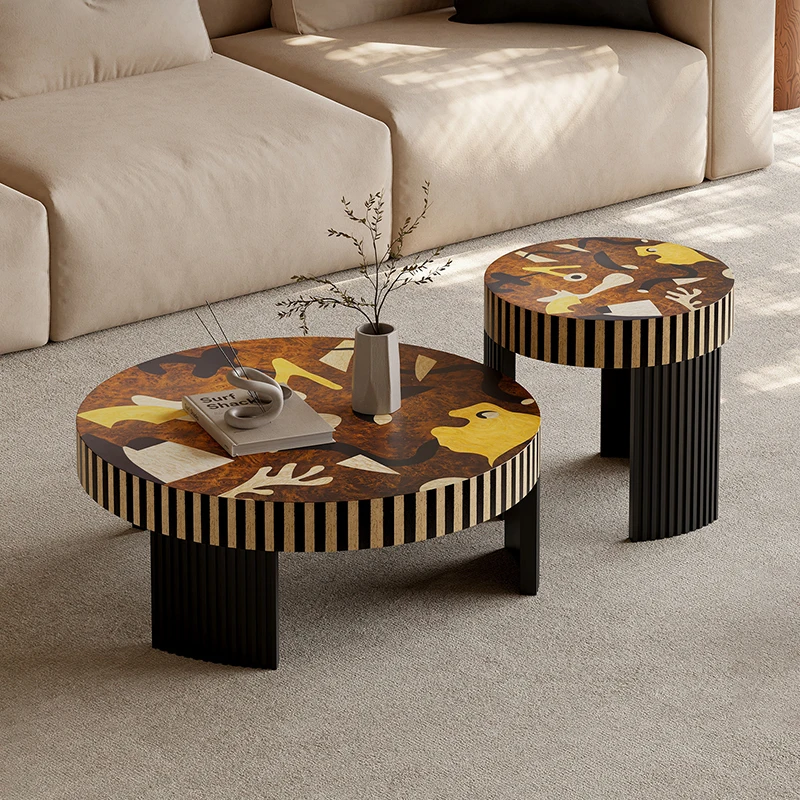 Printed wooden coffee table modern living room round coffee table set
Printed wooden coffee table modern living room round coffee table set