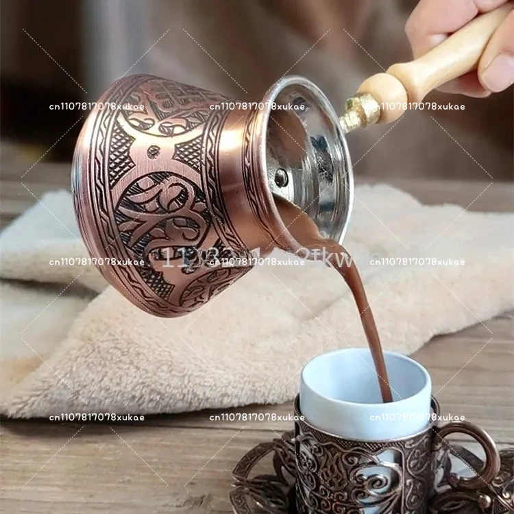Turkey Imported Coffee Pot Pure Copper High-quality Wooden Handle, Silver Hand-brewed Pot, Open Flame Electric Ceramic Stove
Turkey Imported Coffee Pot Pure Copper High-quality Wooden Handle, Silver Hand-brewed Pot, Open Flame Electric Ceramic Stove