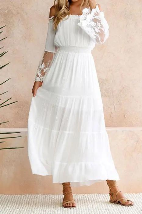 2023 Spring/Summer Women Dress Lace Patchwork Solid Long Dress Women Sexy Casual Dress Vestidos Femme Beach Dress High Street
2023 Spring/Summer Women Dress Lace Patchwork Solid Long Dress Women Sexy Casual Dress Vestidos Femme Beach Dress High Street