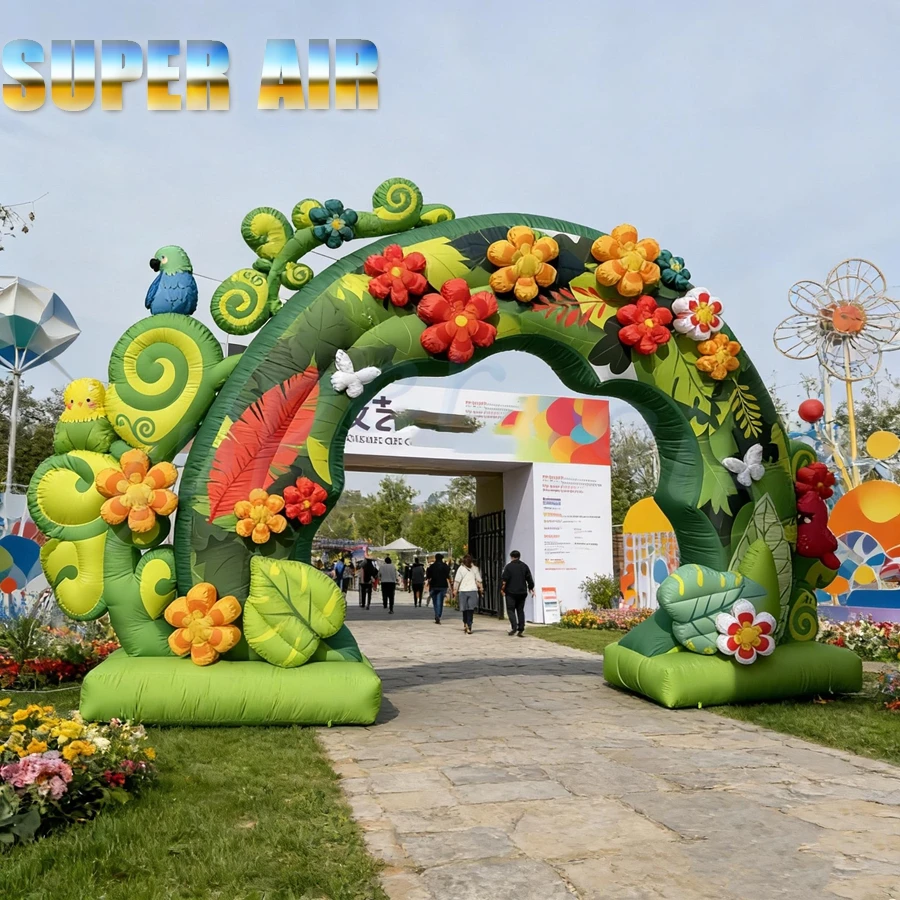 Colorful Jungle Themed Inflatable Flower Arch, Waterproof Air Blow Up Entrance with Birds for Festival
Colorful Jungle Themed Inflatable Flower Arch, Waterproof Air Blow Up Entrance with Birds for Festival