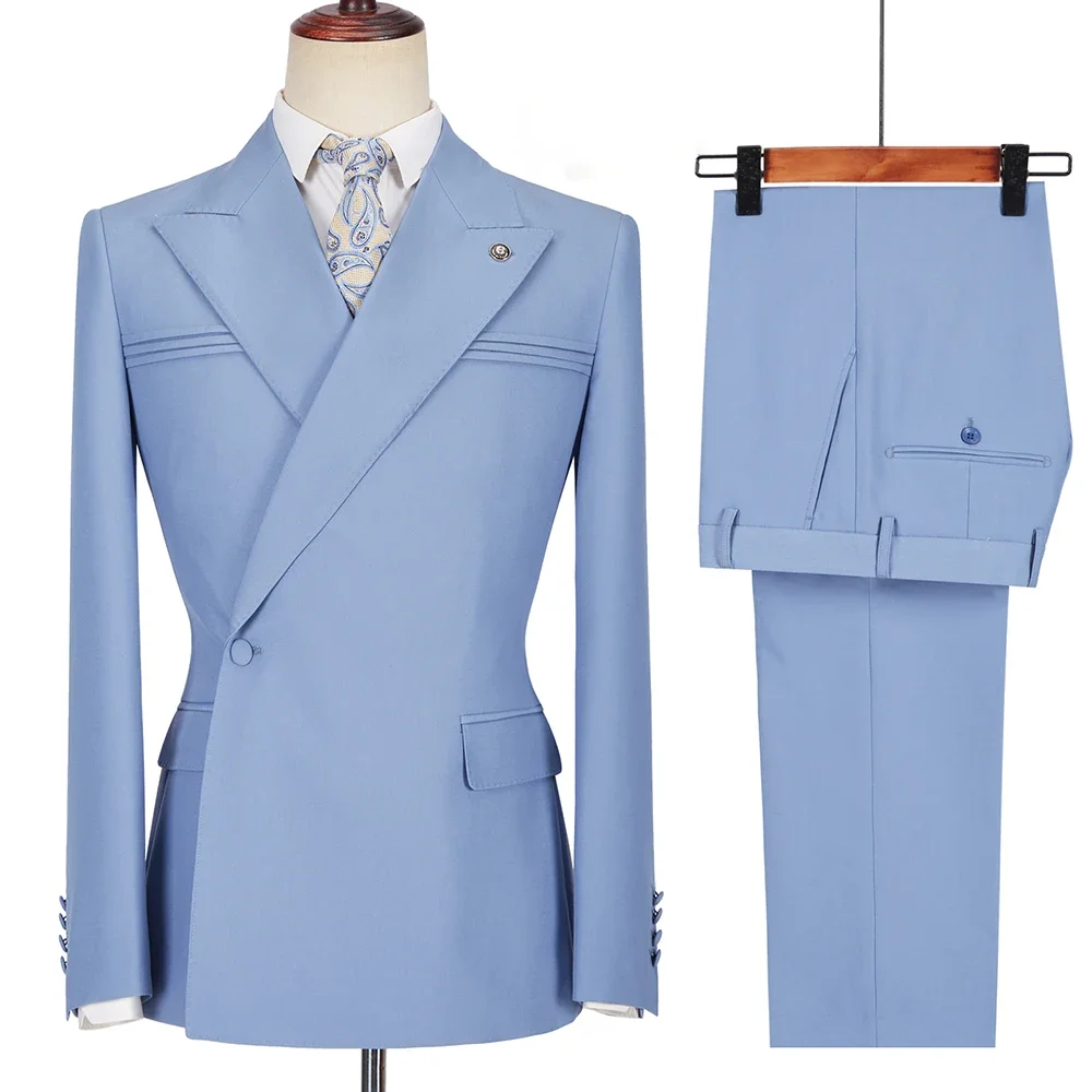 Solid Color Men Suits Fashion Peak Lapel One Button 2 Piece Blazer Pants Business Casual Groom Wedding Tuxedo Slim Fit Male Set
Solid Color Men Suits Fashion Peak Lapel One Button 2 Piece Blazer Pants Business Casual Groom Wedding Tuxedo Slim Fit Male Set