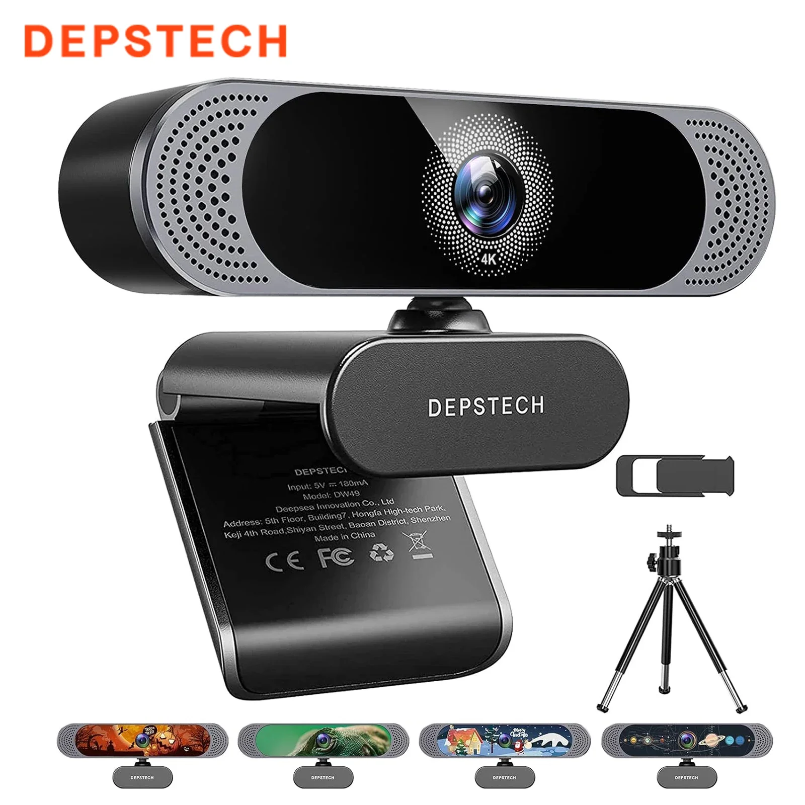 DEPSTECH DW49 Webcam 4K 8MP with Autofocus, Dual Noise-Canceling Microphone, Privacy Cover, Tripod, Stickers, USB Plug and Play
DEPSTECH DW49 Webcam 4K 8MP with Autofocus, Dual Noise-Canceling Microphone, Privacy Cover, Tripod, Stickers, USB Plug and Play