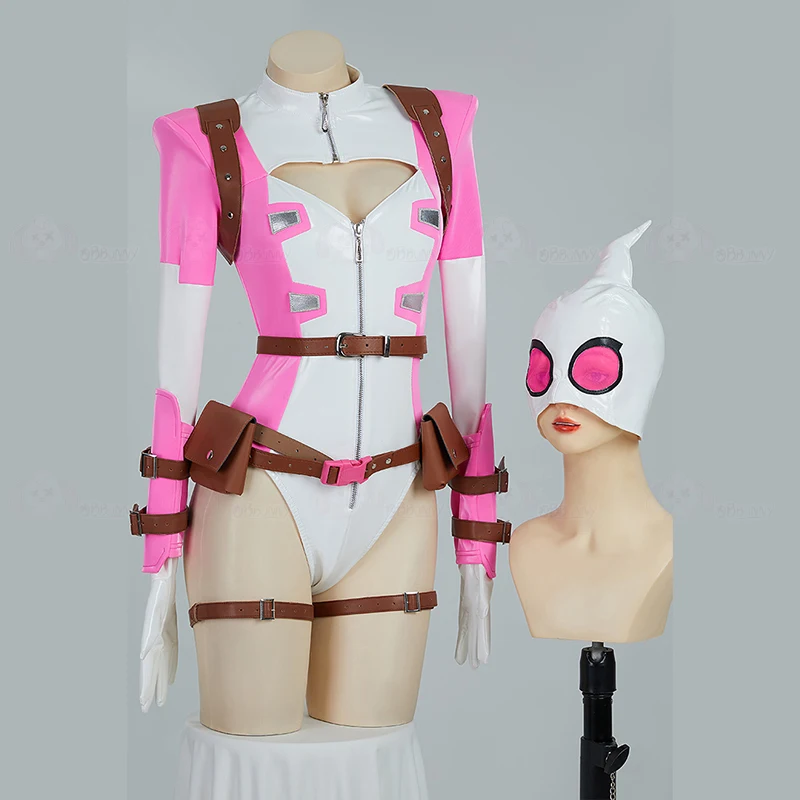 Gwen Pool Cosplay Costumes Women Sexy Leather Zipper Bodysuits Helmet Suit Superhero Jumpsuit Halloween Carnival Party Clothes
Gwen Pool Cosplay Costumes Women Sexy Leather Zipper Bodysuits Helmet Suit Superhero Jumpsuit Halloween Carnival Party Clothes