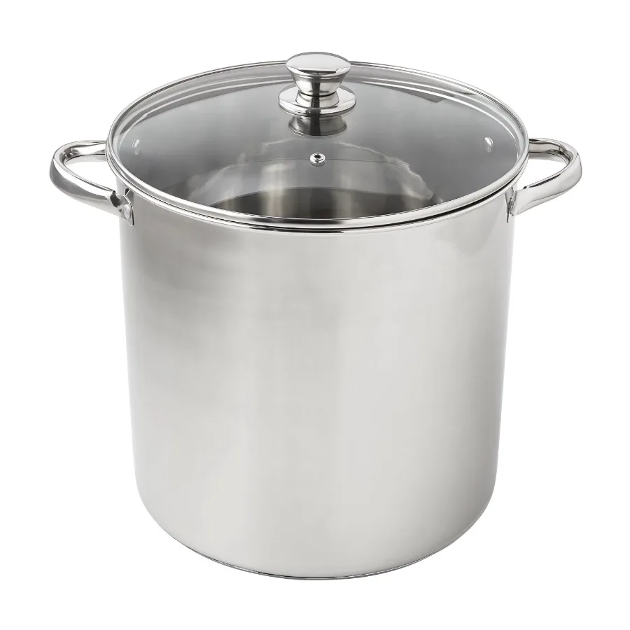 16-Quart Stock Pot with Lid for Cooking Boiling Steaming and Simmering; Ideal for Large Batch Meals Family Gatherings and Outd
16-Quart Stock Pot with Lid for Cooking Boiling Steaming and Simmering; Ideal for Large Batch Meals Family Gatherings and Outd