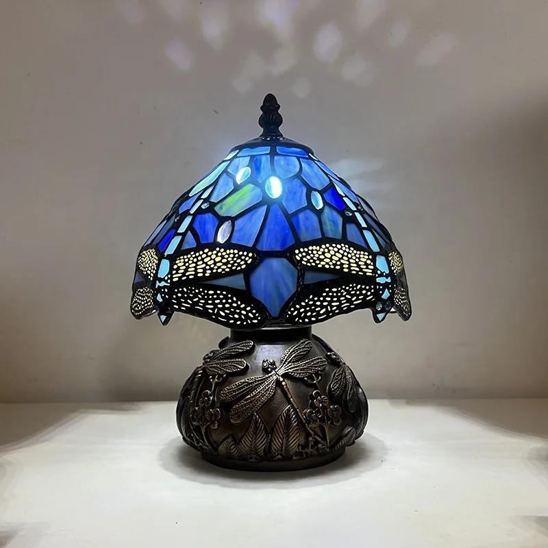 8 Inch Sea Blue Dragonfly Table Lamp Stained Glass Lamp Handmade Lampshade Vintage Dragonfly Base
8 Inch Sea Blue Dragonfly Table Lamp Stained Glass Lamp Handmade Lampshade Vintage Dragonfly Base