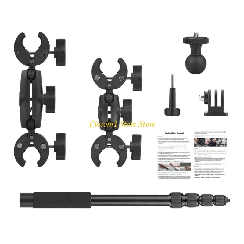 A3PC 5 Section Telescoping Action Camera Clamp With 360 Ball Head Adapter Double Grips For Sports Recording Accessories
A3PC 5 Section Telescoping Action Camera Clamp With 360 Ball Head Adapter Double Grips For Sports Recording Accessories