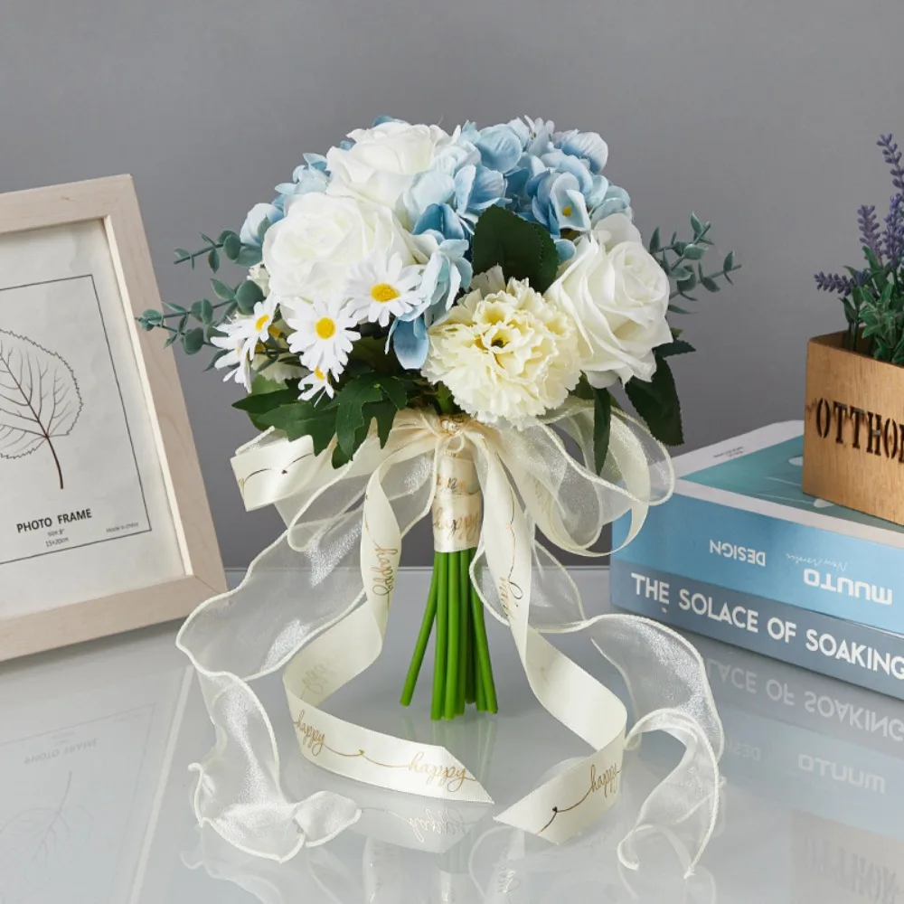 Blue Artificial Flower Silk Rose Flower Bouquets Wedding Decoration Bride's Handheld Marrige Accessories
Blue Artificial Flower Silk Rose Flower Bouquets Wedding Decoration Bride's Handheld Marrige Accessories