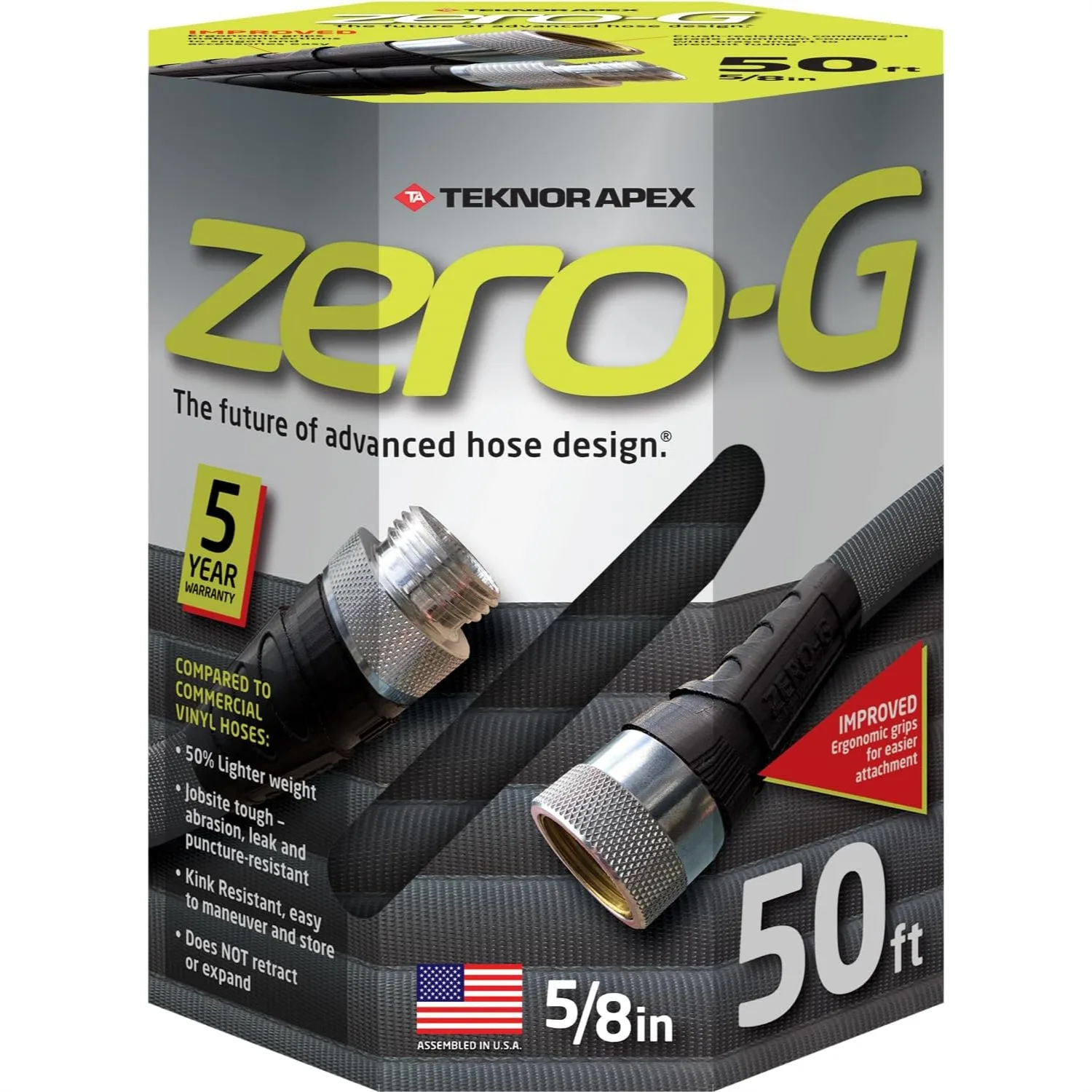 Lightweight Kink-Free Garden Hose, 5/8-Inch by 50-Feet, Ultra Flexible Durable Black Hose for Watering
Lightweight Kink-Free Garden Hose, 5/8-Inch by 50-Feet, Ultra Flexible Durable Black Hose for Watering