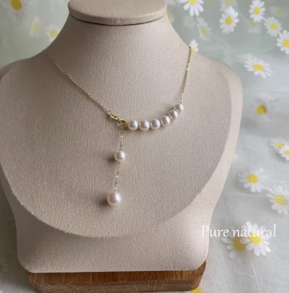 18k karat o shape chains necklace natural pearl necklaces for women 5.5-7mm pearls
18k karat o shape chains necklace natural pearl necklaces for women 5.5-7mm pearls