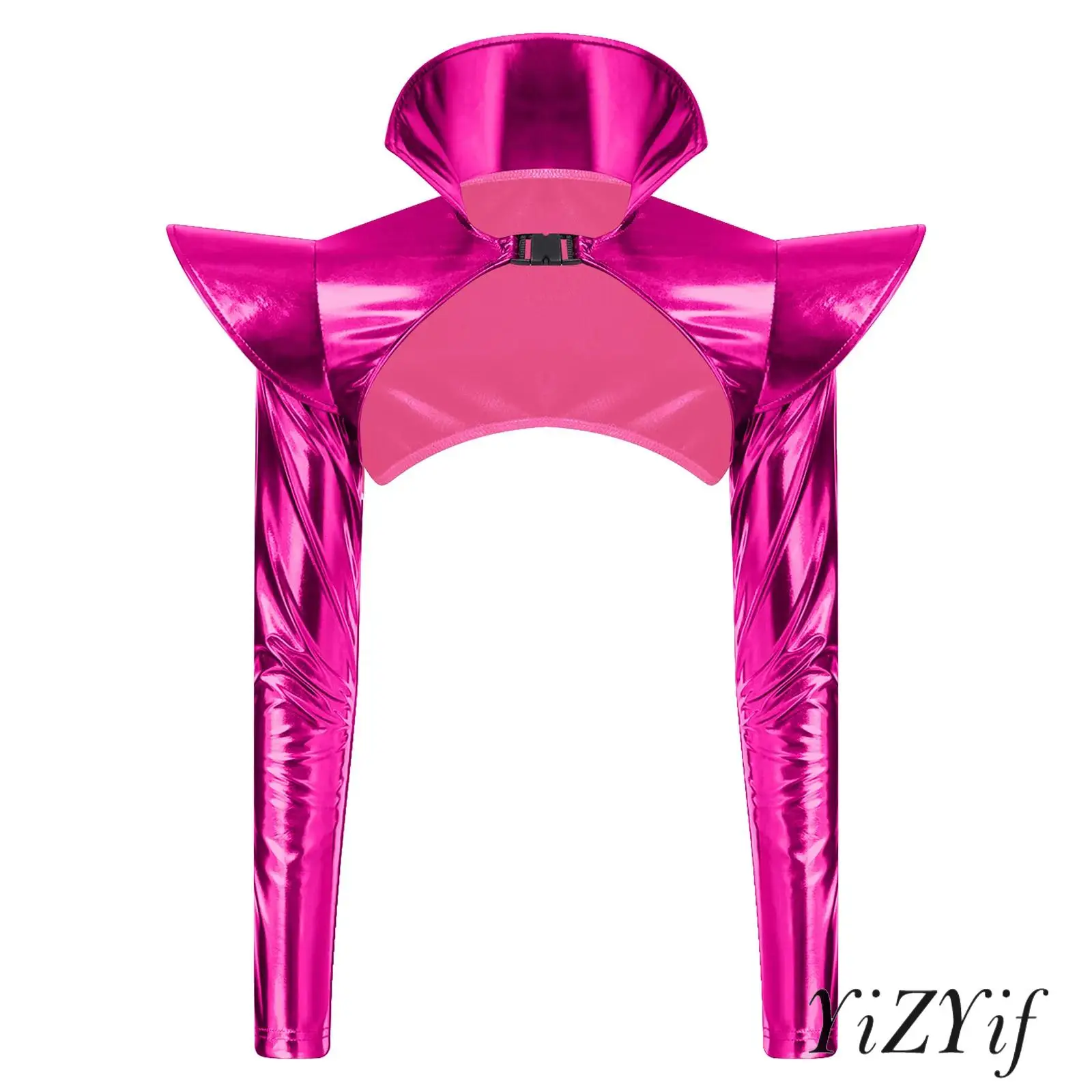 Women Metallic Shiny Shrugs Armor Crop Top Long Sleeves Structured Epaulets Open Front with Buckle Pauldron Gothic Clubwear
Women Metallic Shiny Shrugs Armor Crop Top Long Sleeves Structured Epaulets Open Front with Buckle Pauldron Gothic Clubwear