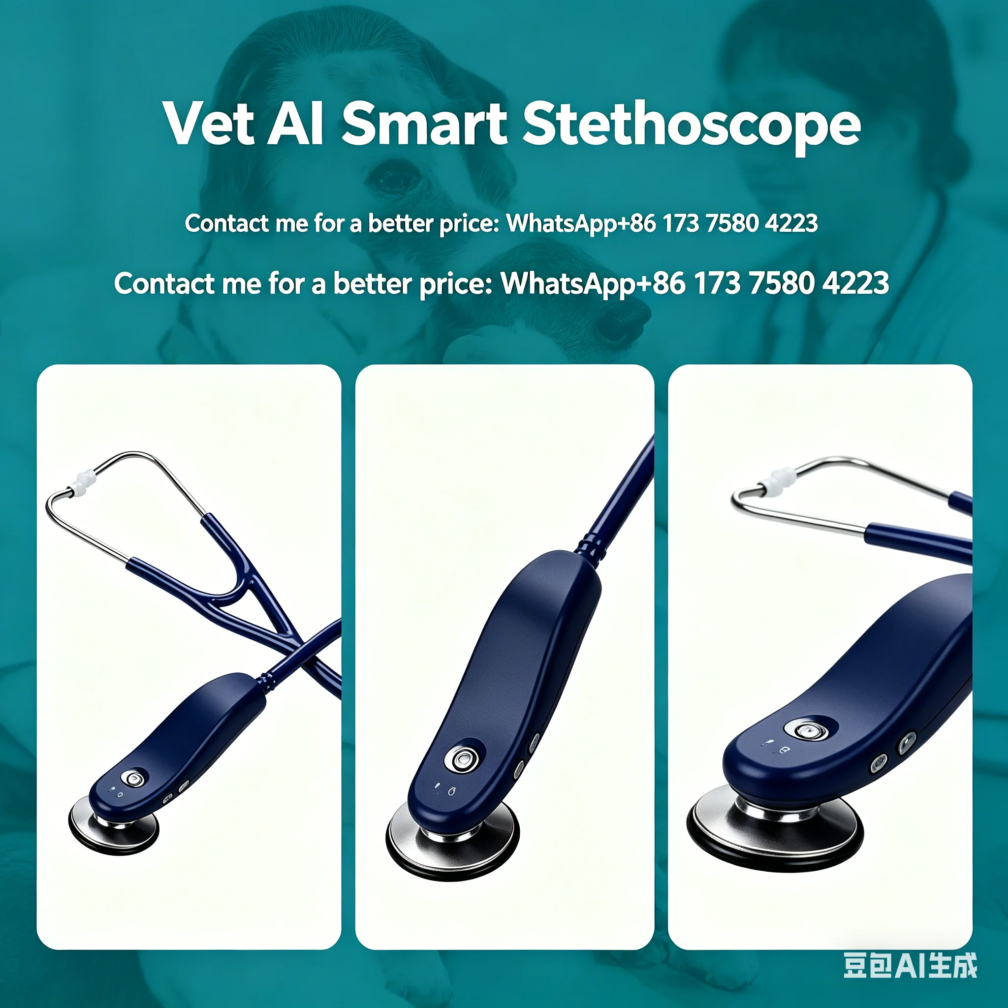 Veterinary AI Kit Heart Sound Detector Noise Reduction Cloud Storage Intelligent Report Sharing Pet Clinic Equipment
Veterinary AI Kit Heart Sound Detector Noise Reduction Cloud Storage Intelligent Report Sharing Pet Clinic Equipment