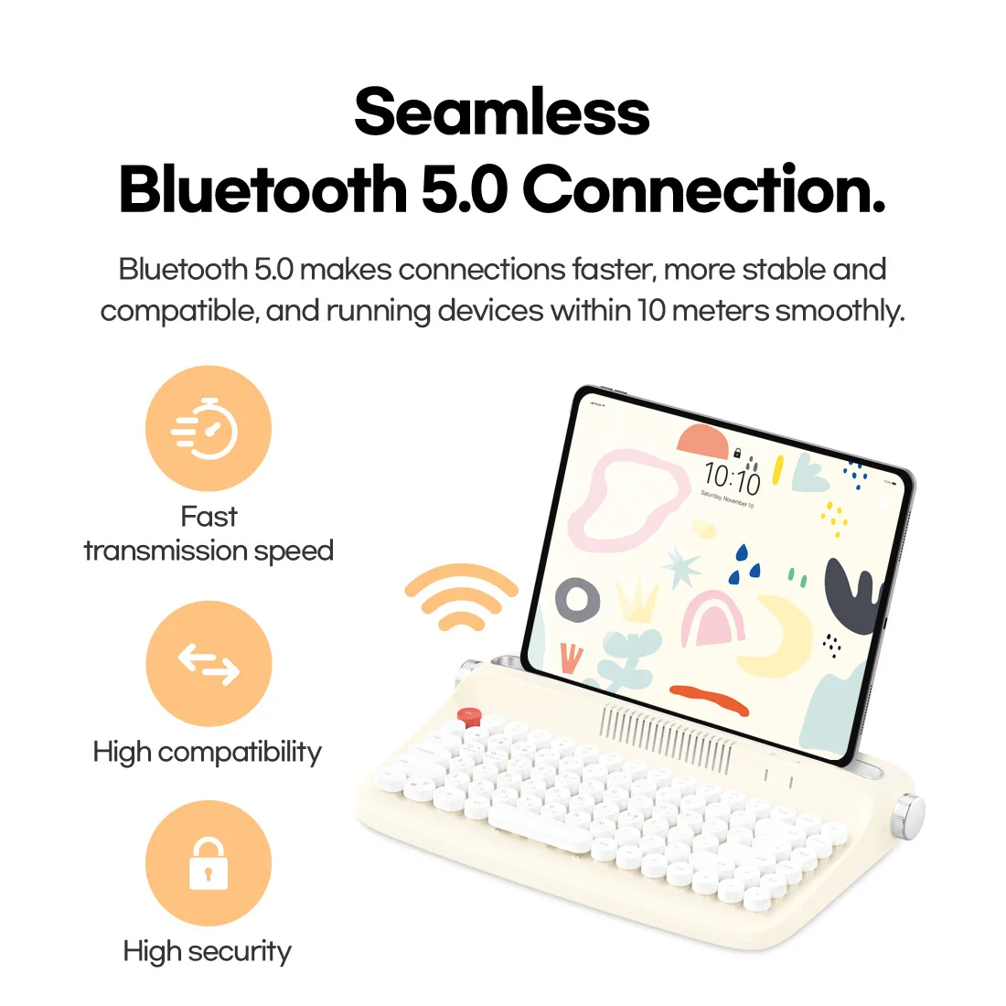 Tablet PC Bluetooth Wireless Office Typewriter Feel Keyboard Stylish Retro Round Keycap English
Tablet PC Bluetooth Wireless Office Typewriter Feel Keyboard Stylish Retro Round Keycap English
