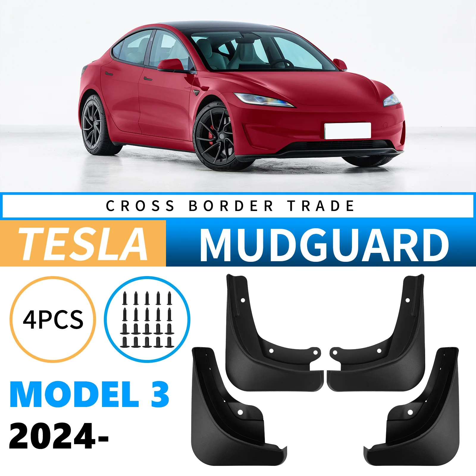 Car Auto Wheel Mud Flaps Splash Guards Fender for Tesla Model 3 2024-2025 Auto Body Anti Dirty Splash Shield
Car Auto Wheel Mud Flaps Splash Guards Fender for Tesla Model 3 2024-2025 Auto Body Anti Dirty Splash Shield