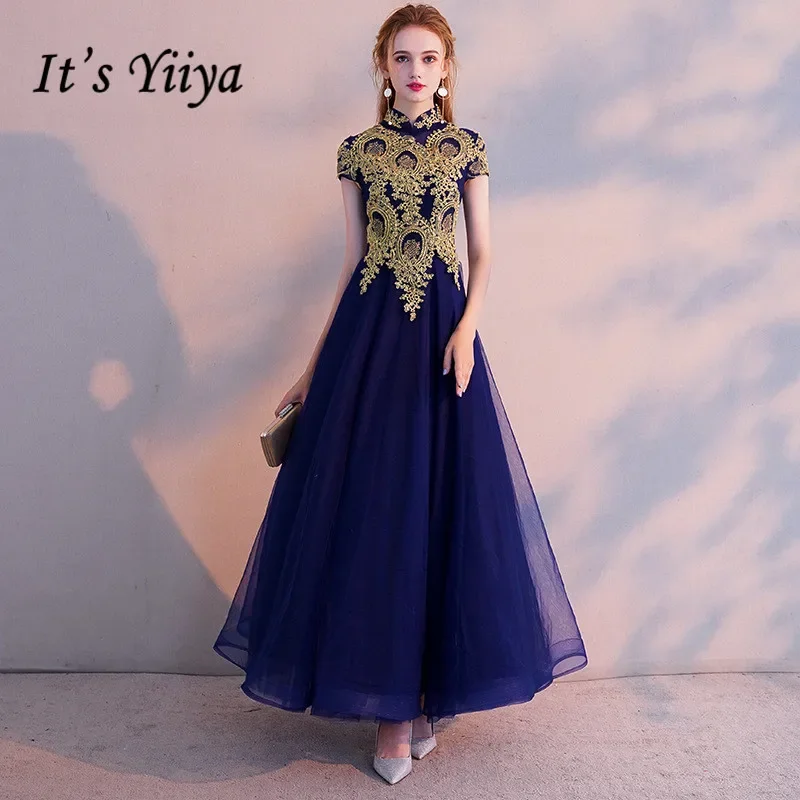 It's YiiYa Customized Evening Dress Navy blue Tulle Gold Appliques Zipper A-line Floor Length Plus size Woman Party FOrmal Gowns
It's YiiYa Customized Evening Dress Navy blue Tulle Gold Appliques Zipper A-line Floor Length Plus size Woman Party FOrmal Gowns
