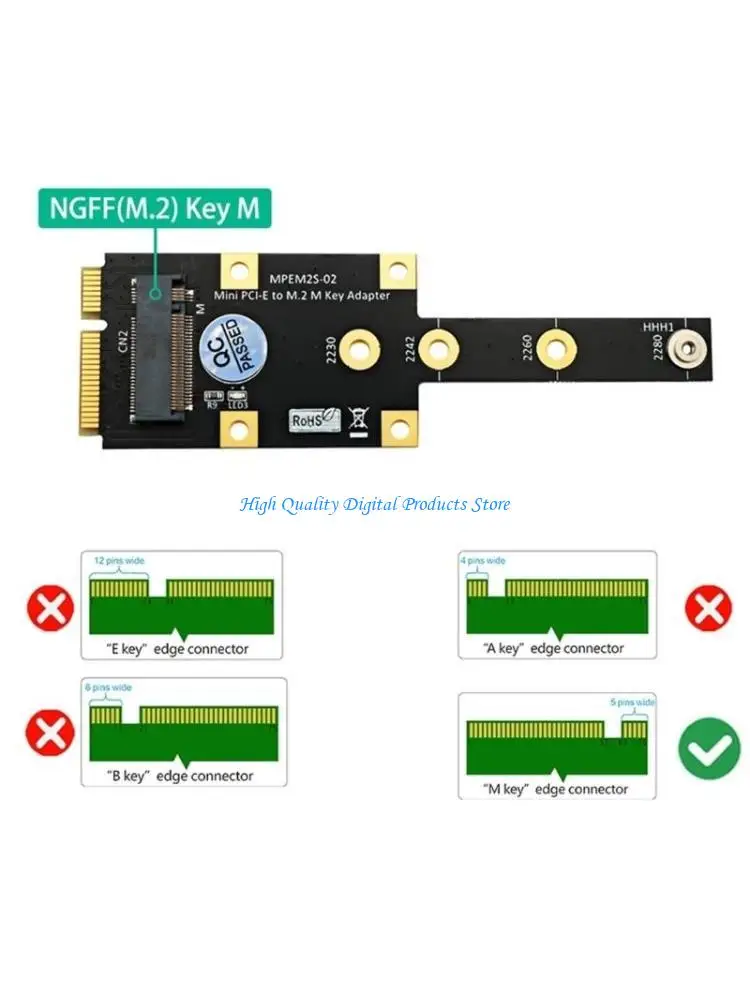 U2JE Mini PCIE to NVMe M.2 SSD Converter for 2230/2242/2260/2280 Support SSD Module M.2 Slot Mini PCIe M.2 M Card
U2JE Mini PCIE to NVMe M.2 SSD Converter for 2230/2242/2260/2280 Support SSD Module M.2 Slot Mini PCIe M.2 M Card