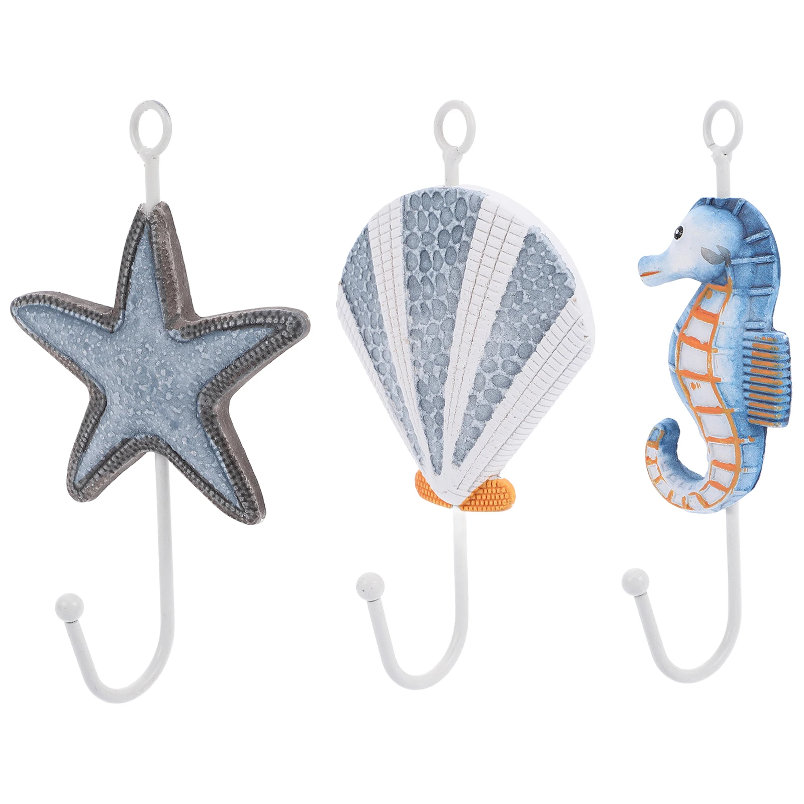 3pcs Mediterranean Hooks Wall Mount Iron Seashell Seahorses Coastal Key Rack Bathroom Towel Coat Hooks for Hanging Clothes Hats
3pcs Mediterranean Hooks Wall Mount Iron Seashell Seahorses Coastal Key Rack Bathroom Towel Coat Hooks for Hanging Clothes Hats