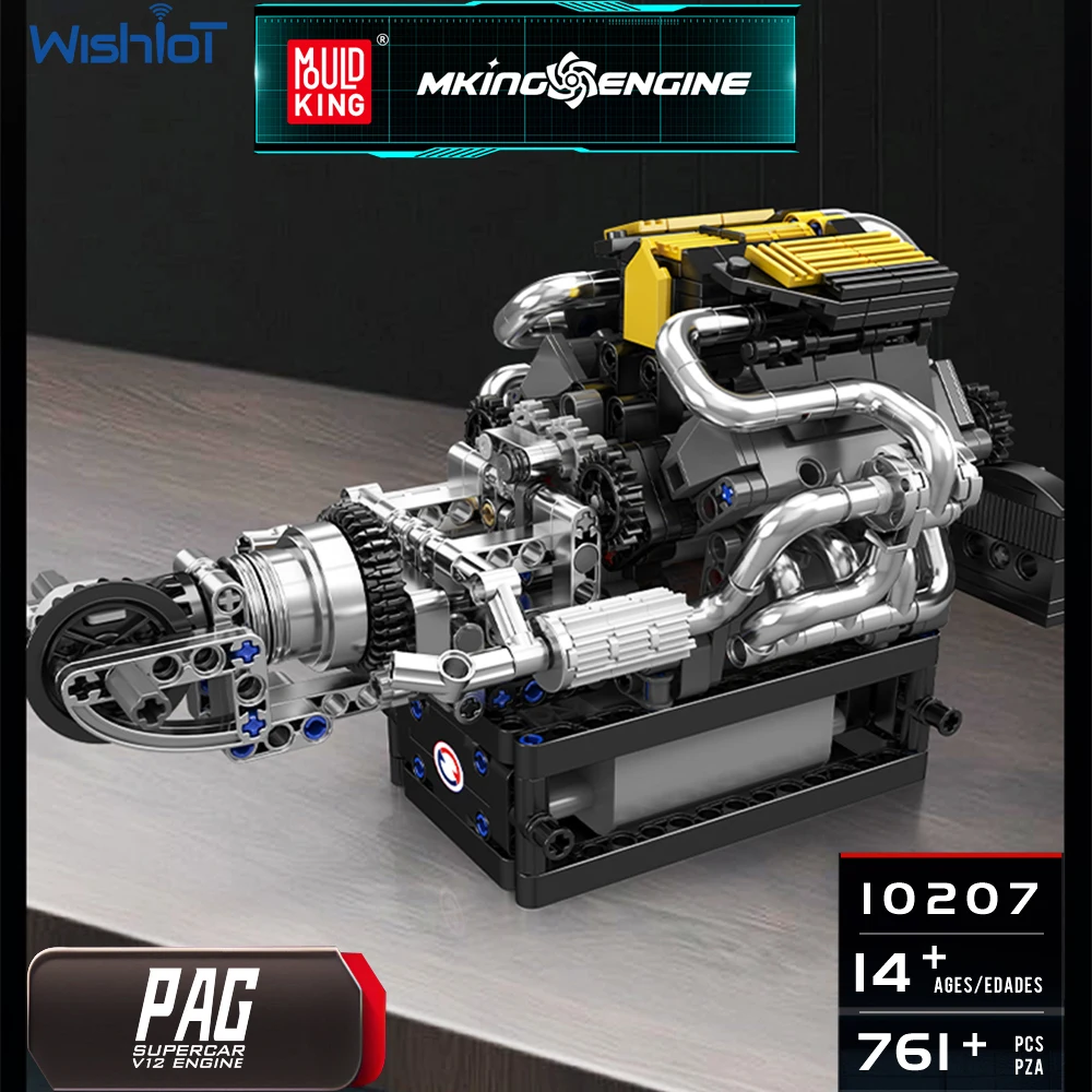 Mould King 10207 V12 Engine Building Blocks Technical Part PAG Super Car Motorized Simulation Model Electrically Toys Kids Gift
Mould King 10207 V12 Engine Building Blocks Technical Part PAG Super Car Motorized Simulation Model Electrically Toys Kids Gift