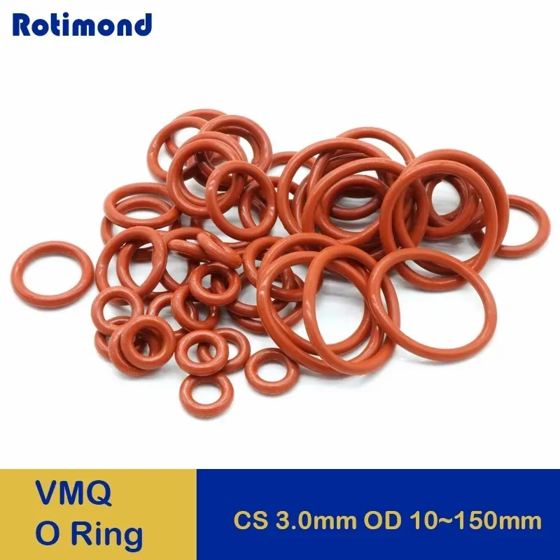 10/50pcs VMQ O Ring Gasket CS 3mm OD 10 ~ 150mm Red Waterproof Washer Round O Shape Silicone Ring Food Grade
10/50pcs VMQ O Ring Gasket CS 3mm OD 10 ~ 150mm Red Waterproof Washer Round O Shape Silicone Ring Food Grade