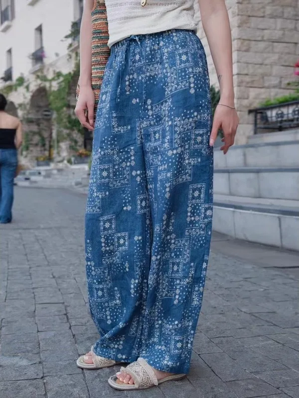 Elegant Pure Linen Holiday Casual Pants Women's Loose Printed Thin Wide Leg Summer Lightweight Trousers Straight Cut Natural ...
Elegant Pure Linen Holiday Casual Pants Women's Loose Printed Thin Wide Leg Summer Lightweight Trousers Straight Cut Natural ...