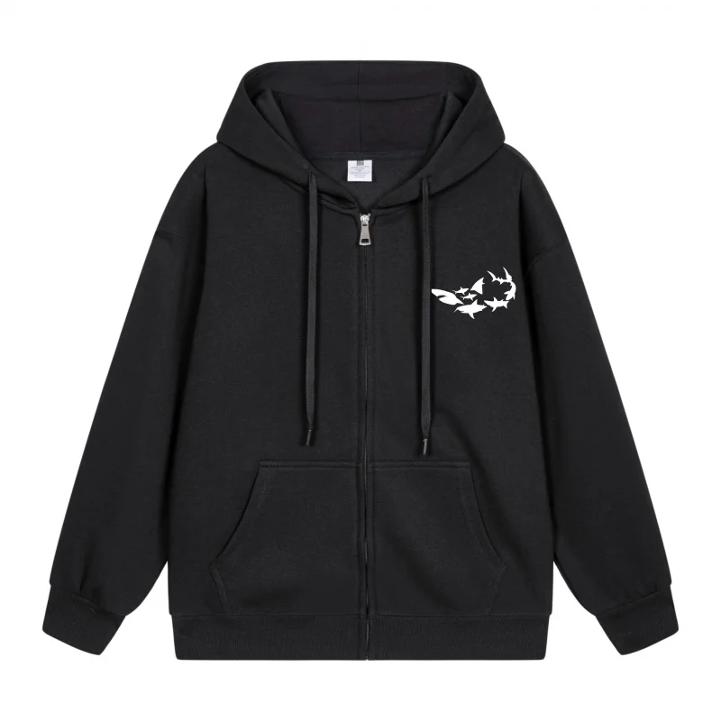 Men's Zip-Up Hoodie White Bat Silhouette On Black 2025 New Style Casual Couples’ Style Casual and Loose
Men's Zip-Up Hoodie White Bat Silhouette On Black 2025 New Style Casual Couples’ Style Casual and Loose