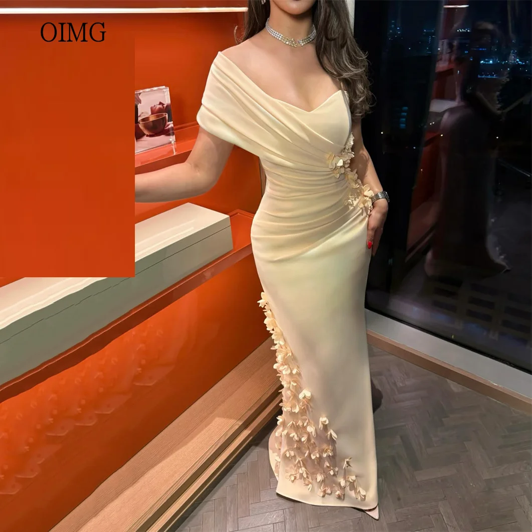 OIMG Formal Yellow 3D Flowers Mermaid Prom Gowns Off The Shoulder Pleated Evening Dress Floor Length Party Dress Customized
OIMG Formal Yellow 3D Flowers Mermaid Prom Gowns Off The Shoulder Pleated Evening Dress Floor Length Party Dress Customized