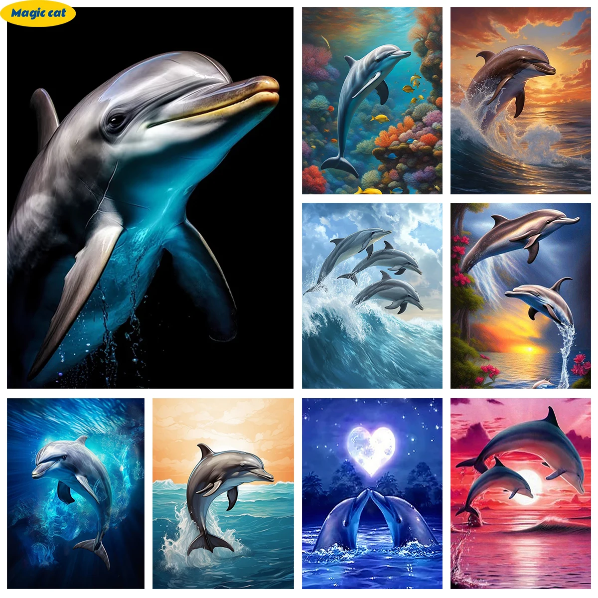 Dolphin Show 5D AB Diamond Painting Beautiful Marine Animals Diamond Embroidery Art Cross Stitch Mosaic Home Mural Decor
Dolphin Show 5D AB Diamond Painting Beautiful Marine Animals Diamond Embroidery Art Cross Stitch Mosaic Home Mural Decor