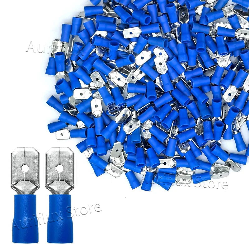 100PCS Male Quick-Disconnect Spade Terminals 16-14AWG 6.3mm blue Vinyl Insulated
100PCS Male Quick-Disconnect Spade Terminals 16-14AWG 6.3mm blue Vinyl Insulated