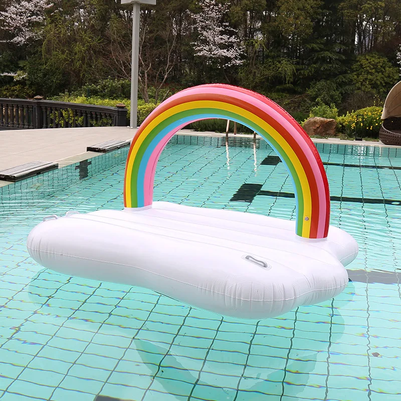 Customizable Double Rainbow Cloud PVC Inflatable Floating Island Thickened Water Floating Bed Pad for Summer Swimming
Customizable Double Rainbow Cloud PVC Inflatable Floating Island Thickened Water Floating Bed Pad for Summer Swimming