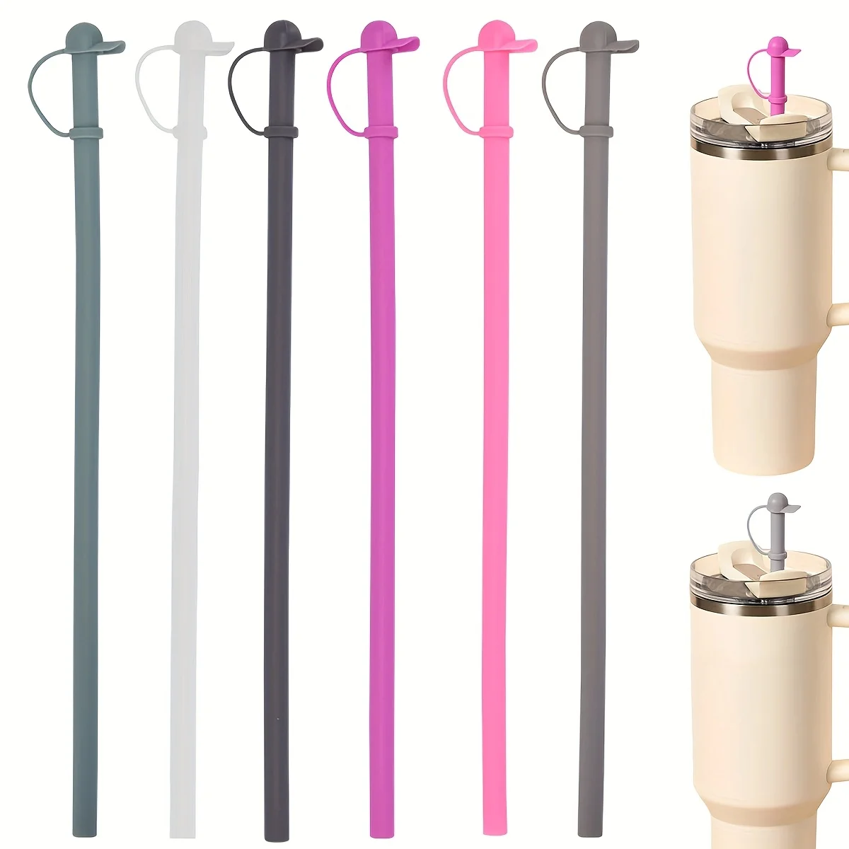 D2 6 Pack Silicone Straws with Cap Lids - 31cm/12 in Long Reusable Replacement Straw, Fit for 40 oz 30 oz Tumbler/Water Bottle
D2 6 Pack Silicone Straws with Cap Lids - 31cm/12 in Long Reusable Replacement Straw, Fit for 40 oz 30 oz Tumbler/Water Bottle