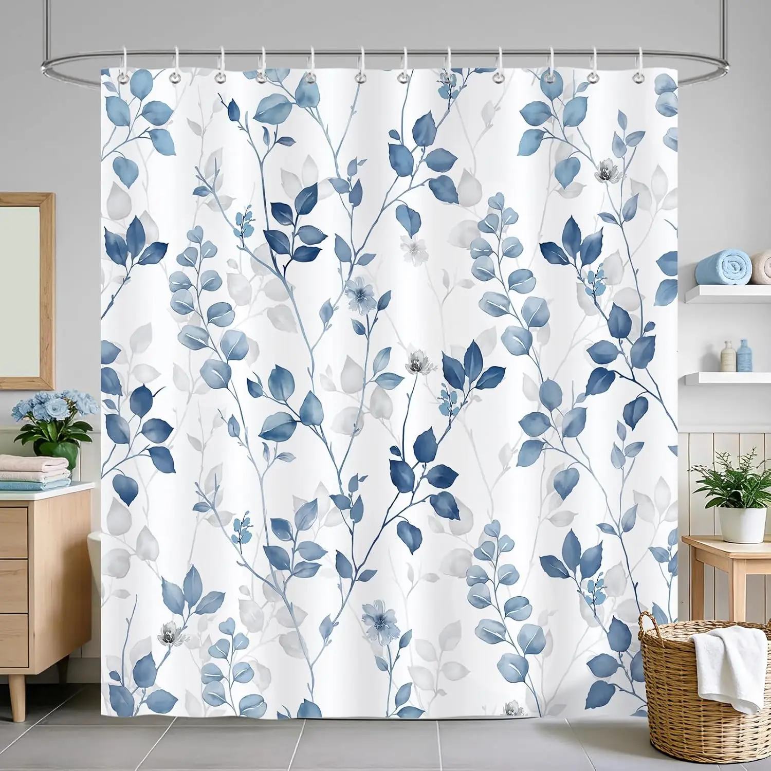 Blue Leaves Shower Curtain,Watercolor Eucalyptus Leaf Floral Botanical Plant Shower Curtain Bathroom Waterproof Polyester Fabric
Blue Leaves Shower Curtain,Watercolor Eucalyptus Leaf Floral Botanical Plant Shower Curtain Bathroom Waterproof Polyester Fabric