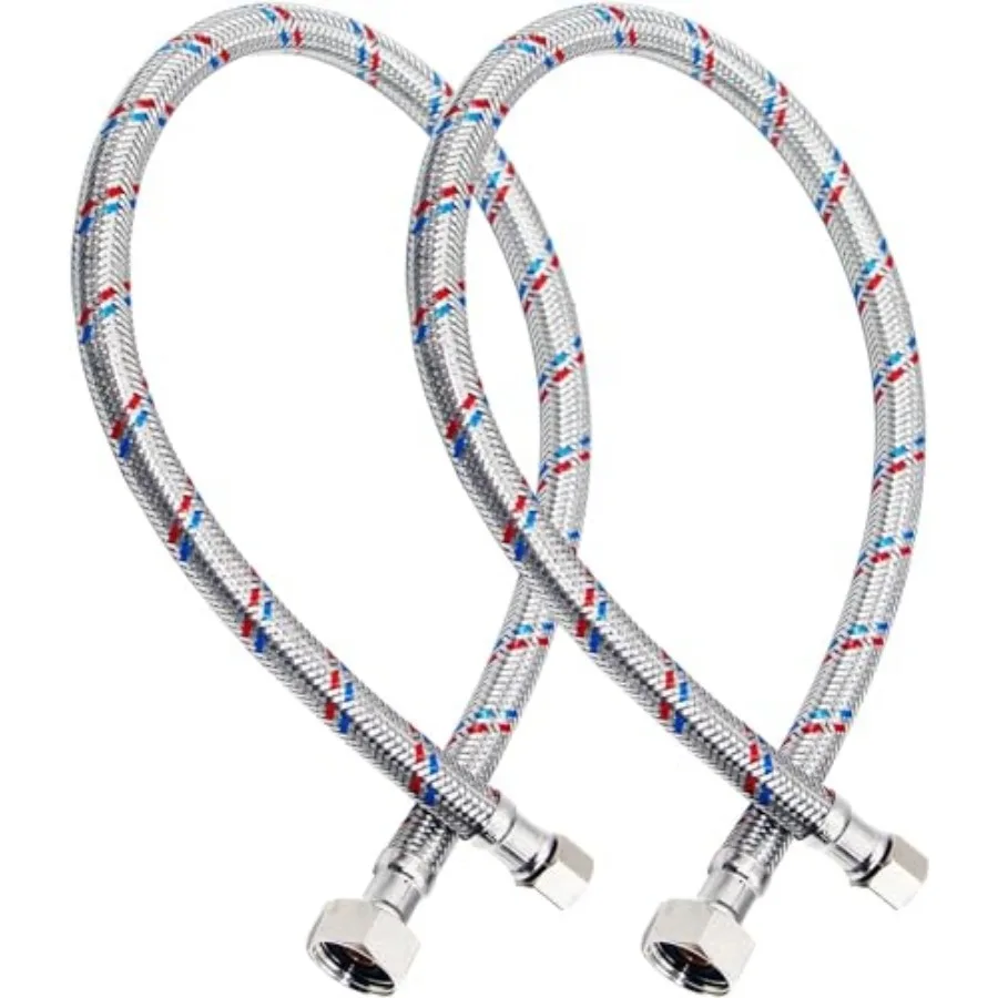 24'' Faucet Hose Connector, 3/8" Comp x 1/2" FIP Braided Stainless Steel Faucet Water Supply Lines for Bathroom Kitchen Sink Fa
24'' Faucet Hose Connector, 3/8" Comp x 1/2" FIP Braided Stainless Steel Faucet Water Supply Lines for Bathroom Kitchen Sink Fa