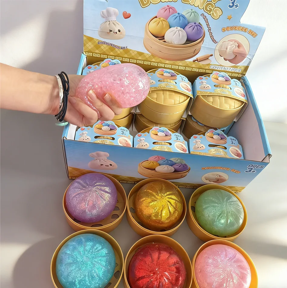 New 1-12pcs Glitter Dumpling Glitter Dumpling Squishy with Box Dumplings Sensory Squeeze Toy for Stress Relief
New 1-12pcs Glitter Dumpling Glitter Dumpling Squishy with Box Dumplings Sensory Squeeze Toy for Stress Relief