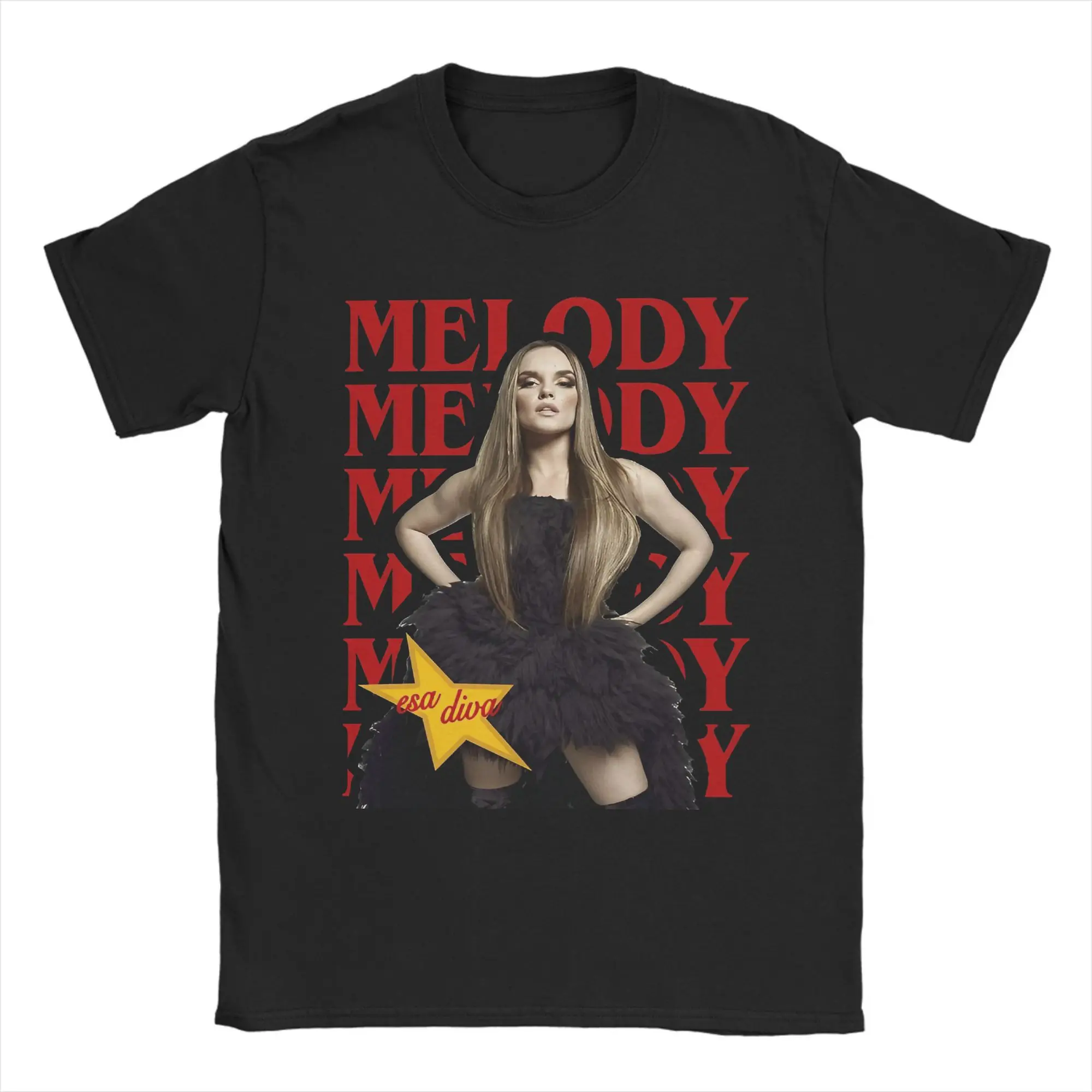 Melody Esa Diva Spain T Shirts Pure Cotton Amazing T-Shirts Round Collar Eurovisions 2025 Tee Shirt Short Sleeve Clothes 
Melody Esa Diva Spain T Shirts Pure Cotton Amazing T-Shirts Round Collar Eurovisions 2025 Tee Shirt Short Sleeve Clothes