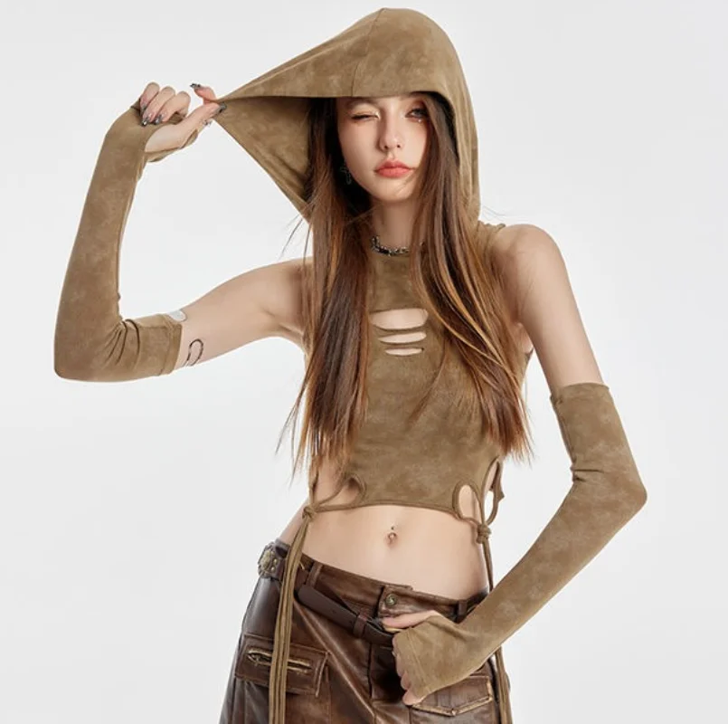 Summer American Street Hooded Vest for Women Y2k Sexy Slim Fit Hollow Out Tank Top 2025 New Sleeveless Solid Tops Mujer
Summer American Street Hooded Vest for Women Y2k Sexy Slim Fit Hollow Out Tank Top 2025 New Sleeveless Solid Tops Mujer