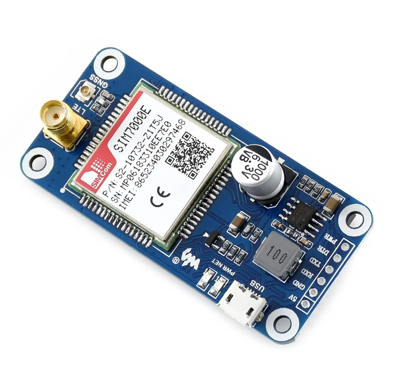 Waveshare NB-IoT / eMTC / EDGE / GPRS / GNSS HAT Based On SIM7000E for Raspberry Pi for Europe Africa Australia Southeast Asia
Waveshare NB-IoT / eMTC / EDGE / GPRS / GNSS HAT Based On SIM7000E for Raspberry Pi for Europe Africa Australia Southeast Asia