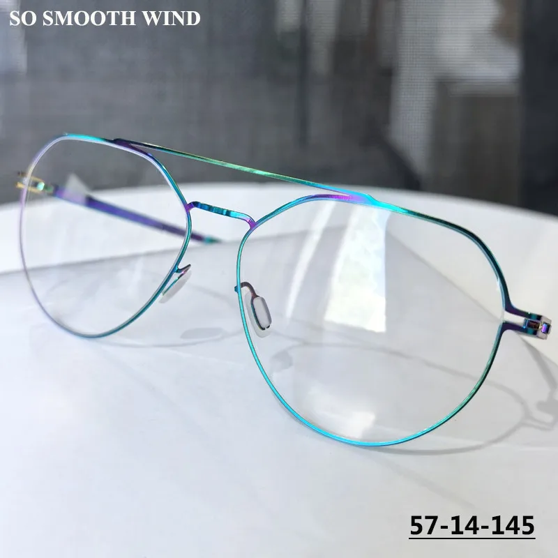 German Ultralight Double Beam Big Glasses Frame Handmade Screwless Men Women Pilot Eyewear Oval Round Rim Blue Purple Eyeglasses
German Ultralight Double Beam Big Glasses Frame Handmade Screwless Men Women Pilot Eyewear Oval Round Rim Blue Purple Eyeglasses